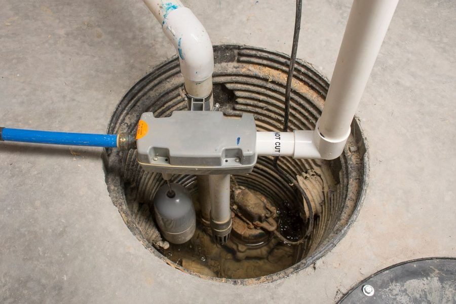 sump pump installed in a MA basement